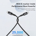 Miniatyrbillede 4 af 9: ESSAGER 2m USB-C til USB-C PD 240W Ladekabel Datakabel Hurtig opladning Black