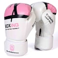 Miniatyrbillede 1 af 6: WOSWEIR 1 par 12 oz boksehandsker Kickboxing træning for voksne - Hvid/Lyserød Pink