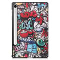 Miniatyrbilde 2 av 8: For Samsung Galaxy Tab S10 Lite / S10 FE / S9 FE Deksel med Mønster og Stativ - Graffiti Multicolor