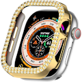 Miniatyrbilde 1 av 5: For A Watch Series 10 42mm Case Cover Frame Bling Rhinestone Decor - Gull Gold