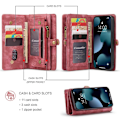 Pikkukuva 11 / 11: CASEME iPhone 13 2-in-1 Lompakon Puhelimen Kuori - Punainen Red