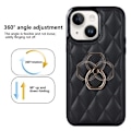 Miniatyrbillede 9 af 9: iPhone 14 Etui Rhombus Grid Pattern Bagcoverring Kickstand - Sort Black