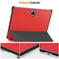 Miniatyrbilde 8 av 10: For OnePlus Pad Tri-fold Stativ Våkne / Sove Deksel Tablettveske - Rød Red