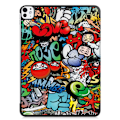Pikkukuva 7 / 7: iPad Pro 11 (2024) Kotelo Auto Herää / Nuku Kolminkertainen Taittojalusta Tabletin Suoja - Graffiti Multicolor