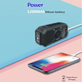 Miniatyrbild 4 av 11: Väder AM / FM Radio Solar Handvev 1200mAh PowerBank ficklampa Svart