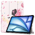 Miniatyrbillede 1 af 8: Til iPad Air 11 (2024) Etui Tre-fold Stativ Tablet Cover - Girl Multicolor