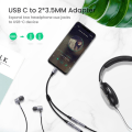 Miniatyrbild 3 av 6: Usb-C hane till dubbel 3,5 mm hona Audio Splitter AUX hörlur Svart