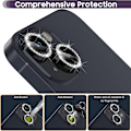 Pikkukuva 3 / 5: iPhone 15 / 15 Plus Ring Circle Lens -elokuvasetti Glitter Black