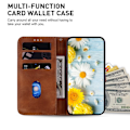 Pikkukuva 6 / 7: Xiaomi Redmi 14C 4G Suojakuori Lily Flower Imprint Nahkainen Puhelinsuojus Jalustalla Brown