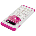 Pikkukuva 3 / 5: Samsung Galaxy S10+ Pattern PC TPU Phone Shell - Pink Flower Black