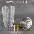 Miniatyrbilde 4 av 11: 385 ml Cocktail Shaker i vevd glass + lokk i rustfritt stål Transparent
