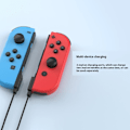 Miniatyrbillede 4 af 8: 2 i 1 opladningskabel kompatibel med Nintendo Switch Joy-Con 2,5 m forlænget USB-opladerledning Black