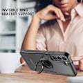 Miniatyrbillede 2 af 8: Samsung Galaxy S22 5G Fingerring Kickstand Hybrid Taske - Sort Black