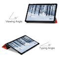 Pikkukuva 10 / 11: Nokia T21 Tri-fold Stand Wake/Sleep Cover Tablet-kotelo - Punainen Red
