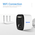 Miniatyrbild 10 av 11: ESCAM QF370 3MP WiFi Kamera PIR Night Vision IP-kamera solpanel Vit