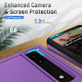 Miniatyrbillede 5 af 8: Google Pixel 6A Stødsikker TPU+PC Kickstand Telefonetui Bilmonteret Metalplade - Lilla/Sort Purple