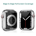 Miniatyrbild 6 av 8: Skyddande Transparant Skal TPU för Apple Watch Series 7 45mm Transparent