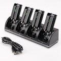 Miniatyrbilde 1 av 5: Kompatibel med Wii ladestativ Bluelight ladestasjon for 4 kontroller - svart Black