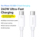 Pikkukuva 7 / 11: BASEUS Superior 1 M pikalatauskaapeli 240 W USB-C - USB-C White