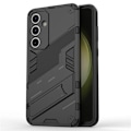 Pikkukuva 1 / 5: Samsung Galaxy S24 FE Jalustallinen Hybridikova PC Pehmeä TPU Puhelimen Kuori - Musta Black