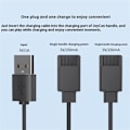 Miniatyrbillede 2 af 8: 2 i 1 opladningskabel kompatibel med Nintendo Switch Joy-Con 2,5 m forlænget USB-opladerledning Black