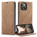 Miniatyrbillede 8 af 11: CASEME Retro tegnebog taske til iPhone 14 - Lysebrun Brown