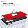 Miniatyrbillede 4 af 6: Samsung Galaxy S25 / S24 Fingerring Kickstand Hybrid Taske Red