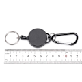 Pikkukuva 3 / 7: Retractable Key Chain Badge Reel Holder Carabiner Clip - Black Black