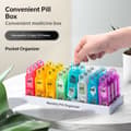 Miniatyrbillede 5 af 7: Pill Organizer 64 Compartments Monthly Medicine Box Tablets Pill Box Multicolor