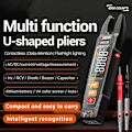 Miniatyrbilde 9 av 11: U-formet digital multimeter DC/AC spenningsstrømmotstandskondensatortester Black