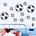 Miniatyrbild 2 av 8: Fotbollsmönster Väggdekal Fotbollsdekal för barnrum Pojke sovrum Vit