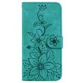 Miniatyrbilde 3 av 7: For Xiaomi Redmi 14C 4G Case Lily Flower Imprint Phone Cover with Stand Green
