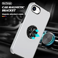 Miniatyrbillede 6 af 7: Til iPhone 16e Max Finger Ring Kickstand Hybrid Taske Silver