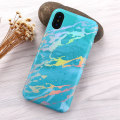 Pikkukuva 2 / 2: IMD Marble Pattern Plated TPU Back Case for iPhone X  - Dark Blue Multicolor