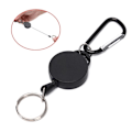 Pikkukuva 1 / 7: Retractable Key Chain Badge Reel Holder Carabiner Clip - Black Black