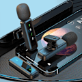 Pikkukuva 5 / 11: Langaton Lavalier Microphone Noise Reduction 2 lähetintä + 1 vastaanotin - iP-liitin Black