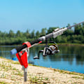 Miniatyrbild 5 av 7: Automatisk fjäder spöhållare Fiskespö fällbar konsol Fiske Röd