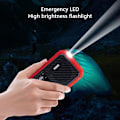 Miniatyrbild 5 av 10: AM FM Radio Solar Laddning Handvev LED-Ficklampa PowerBank Röd