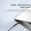 Miniatyrbillede 2 af 9: ESSAGER 2m USB-C til USB-C PD 240W Ladekabel Datakabel Hurtig opladning Black