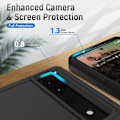 Pikkukuva 2 / 8: Google Pixel 6A iskunkestävä TPU+PC Kickstand -puhelinkotelo autoteline metallilevy - musta Black