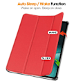 Miniatyrbilde 5 av 10: For OnePlus Pad Tri-fold Stativ Våkne / Sove Deksel Tablettveske - Rød Red