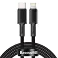 Miniatyrbild 1 av 5: BASEUS 2m 20W PD Type-C Lightning Flätad Nylon Datakabel - Svart