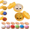 Glitterboll, Glitterboll Squishy med läder, Boll Sensorisk Klämleksak för Stresslindring Vit+Guld