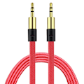 Miniatyrbillede 3 af 6: AUX Kabel 3.5mm | Guldbelagt | Slidstærk kabel SORT sort