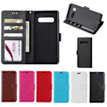 Miniatyrbillede 1 af 10: Samsung S10 PLUS Pungetui / Cover i LÆDER (3 kort) - 7 Farver - SORT sort