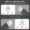 Pikkukuva 2 / 3: 2 kpl Latauskaapeli iPhone & AirPods - USB-C - Lightning-kaapeli 1m – Musta
