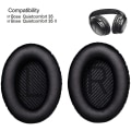 Miniatyrbillede 1 af 3: Bose QuietComfort/ Ørepuder - Ørepuder i flere farver - Kompatibel med Bose QC35/QC25/QC15/AE2 Svart