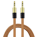 Miniatyrbillede 5 af 6: AUX Kabel 3.5mm | Guldbelagt | Slidstærk kabel SORT sort