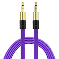 Miniatyrbillede 4 af 6: AUX Kabel 3.5mm | Guldbelagt | Slidstærk kabel SORT sort