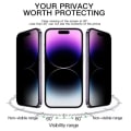 Miniatyrbillede 2 af 3: 2-Pak iPhone 13 / 13 Pro & iPhone 14 - Skærmbeskytter Privacy i Hærdet Glas